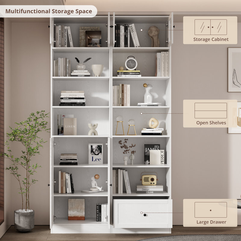 86.7'' H X 23.6'' W Kitchen Pantry With Bookcases