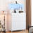 11 Drawers Fabric Tall Dresser with LED Lights & Charging Station, Storage Chest with Open Shelves for Bedroom Entryway-464846267