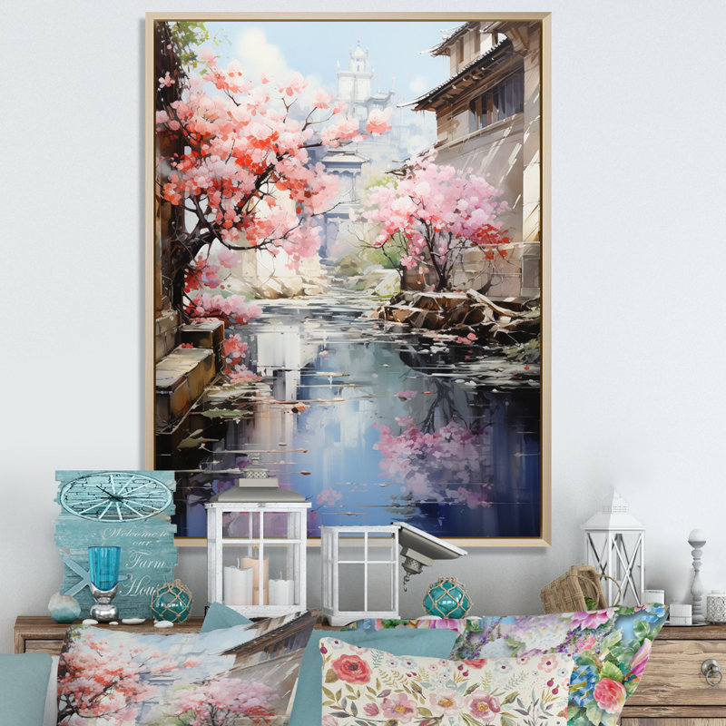 Hirendra China Art Silk Road X, reproduction d'art sur toile, H 44 po x l 34 po x P 1,5 po, Cadre naturel flottant