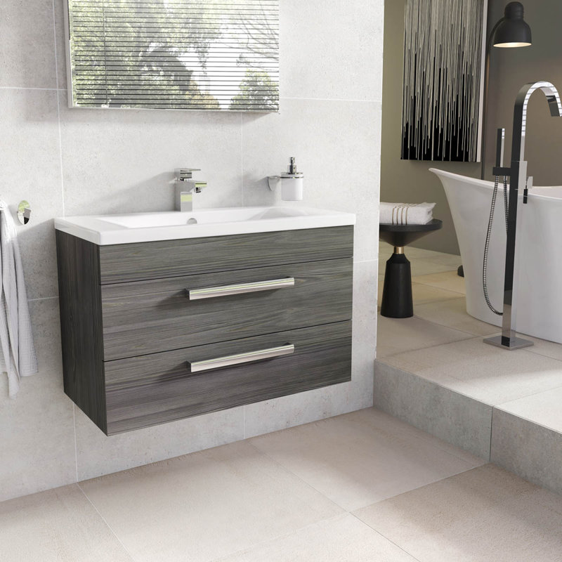 800 mm Single Vanity, Dark Elm