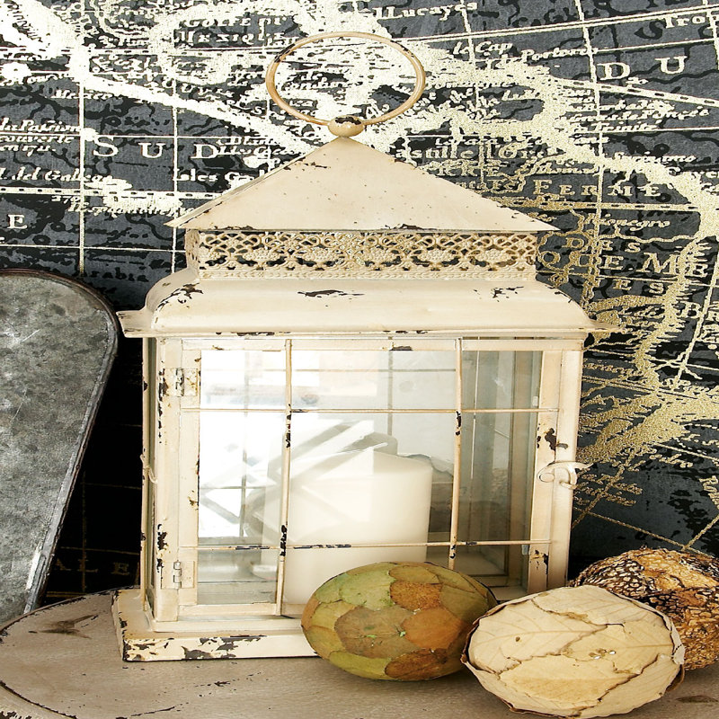Lanterne en métal et verre haut