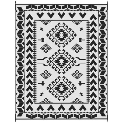 Portable Area Rugs 8 X 10 Polypropylene Modern Reversible Patio