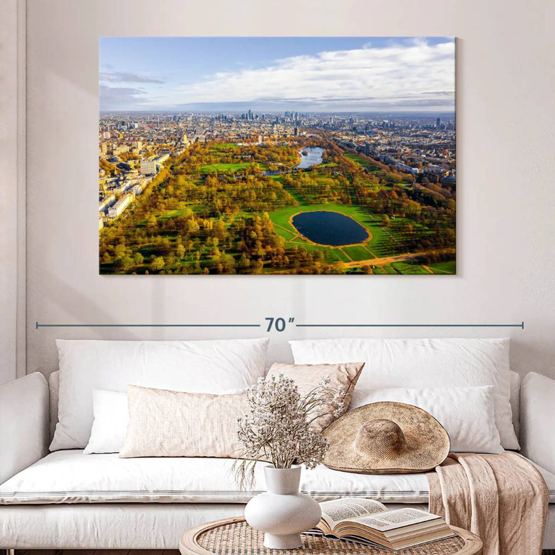 Vue aérienne de Hyde Park, H 34 po x l 51 po