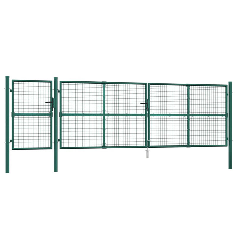 Azamat Metal Yard/Privacy Fence with 3 Panel(s) Included, Green, 500 x 175cm