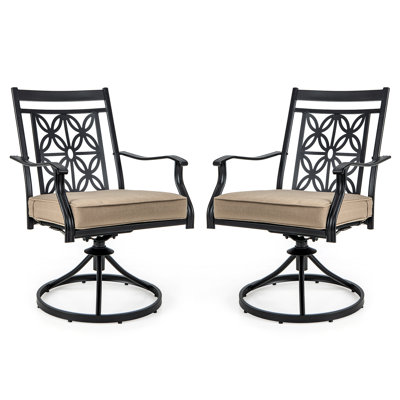 Hana Swivel Patio Dining Armchair with Cushion