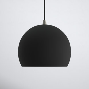 Kingii Ceramic Dome Bathroom Pendant Light 7.9, Black Clay