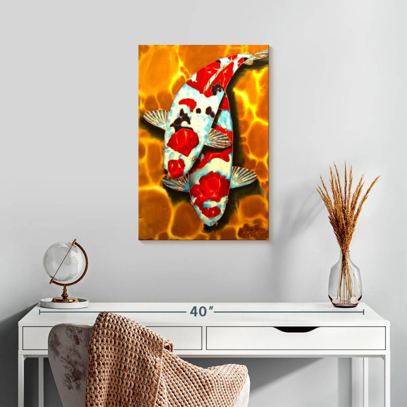 Brampt Koi dans un étang de cristal, H 24 po x l 16 po
