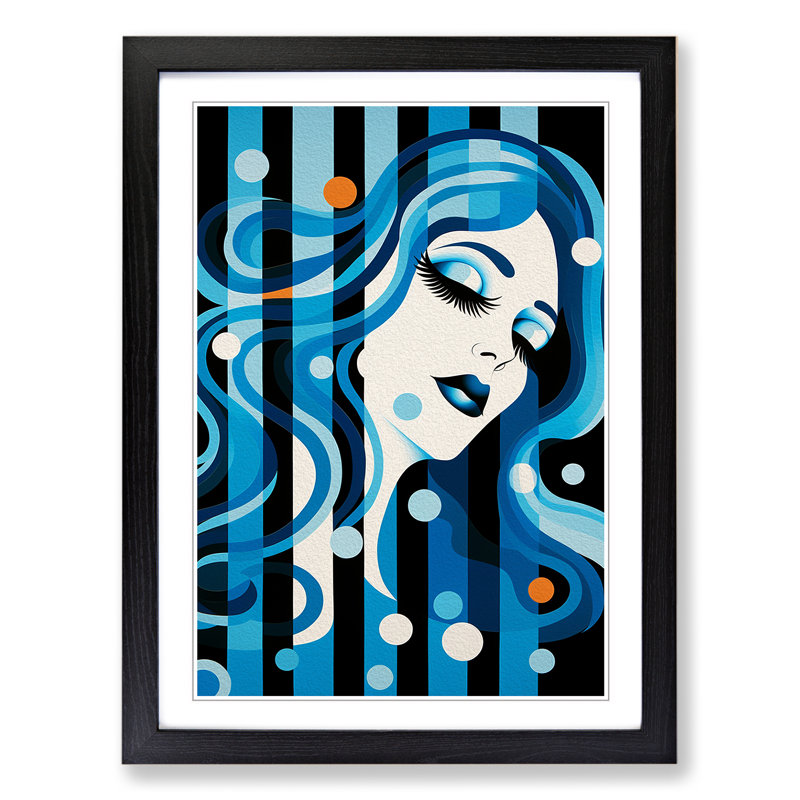 Single Picture Frame Print on Wood, 46cm H x 34cm W, Black Framed
