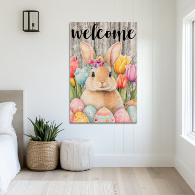 Art mural de lapin de Pâques GUTTATY, décoration murale de lapin de Pâques au printemps, œuf de Pâques et photos de lapin