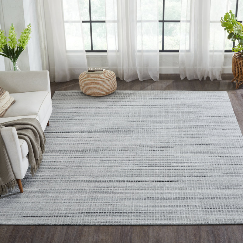 Plamena Hand Loomed Plaid Indoor Rug, Rectangle 6' x 9'