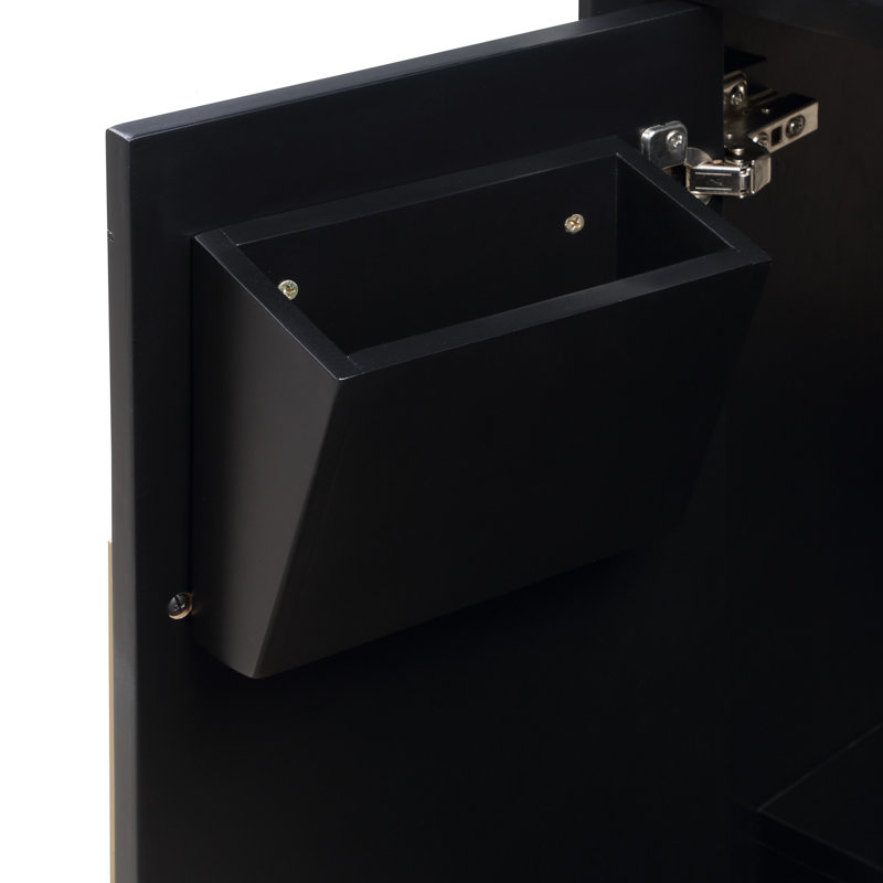 Gracie 48'' W Single Vanity, Midnight Black, Carrara Marble