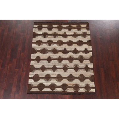 Geometric Kilim Natural Dye Area Rug 5x6