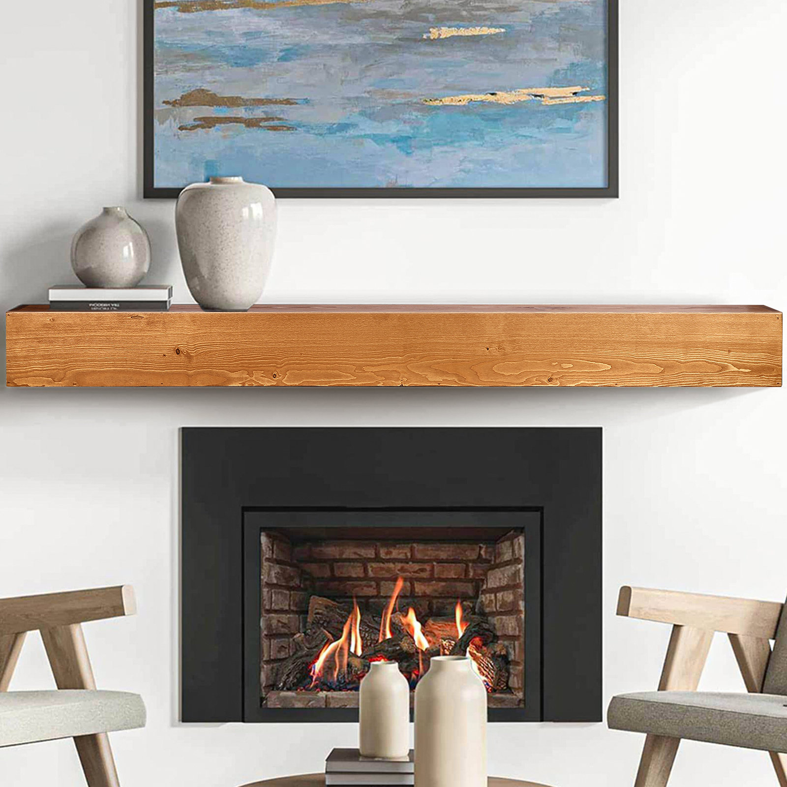 Millwood Pines Brendalyn Hand Carved Solid Pine Wood Mantel & Reviews