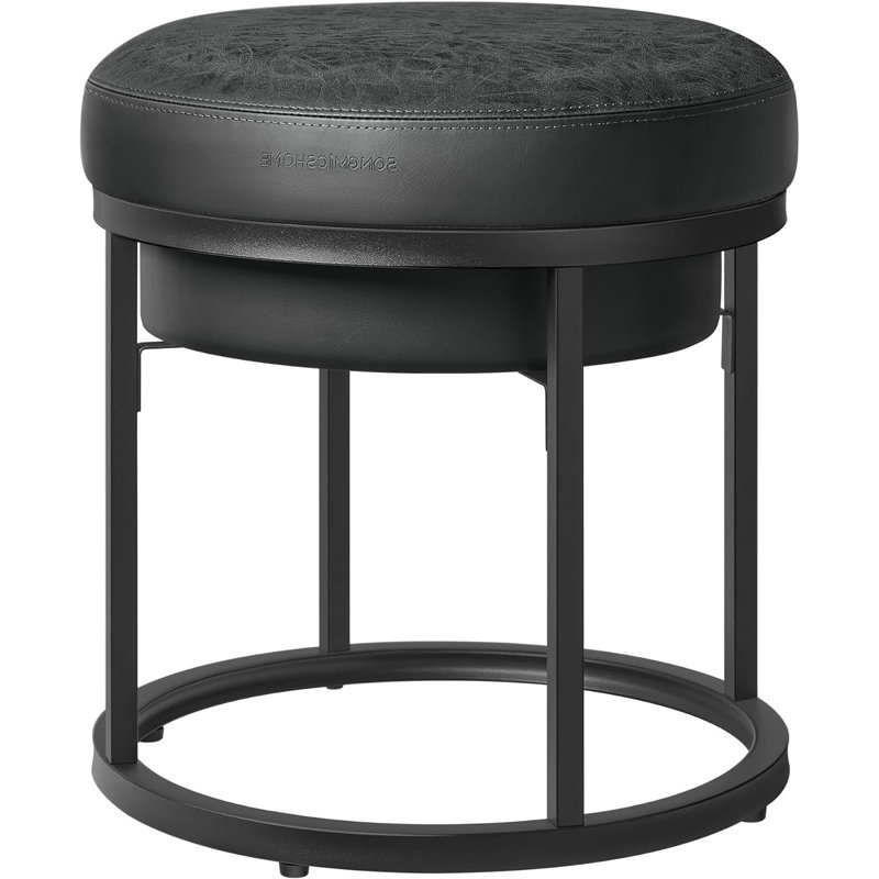 Repose-pieds en cuir Pierview Vegan, Noir encre