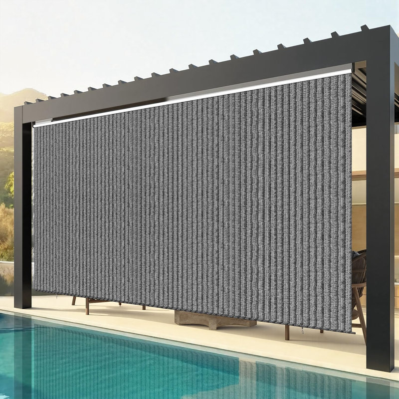 YODOLLA 1cm D Retractable Patio Awning, 305cm H x 243.8cm W x 1cm D, Grey