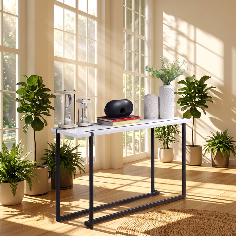Table de canapé en laque haute brillance l 47,25 po x P 15,75 po x H 29,5 po Mobilya