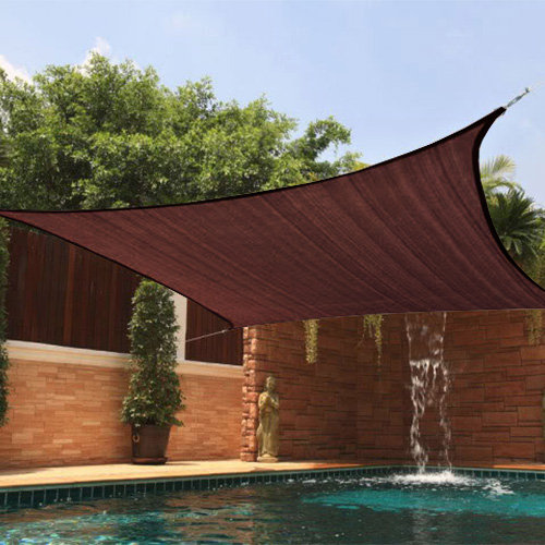 Beklabito 20' Square Shade Sail, 18 ft. x 18 ft., Terra