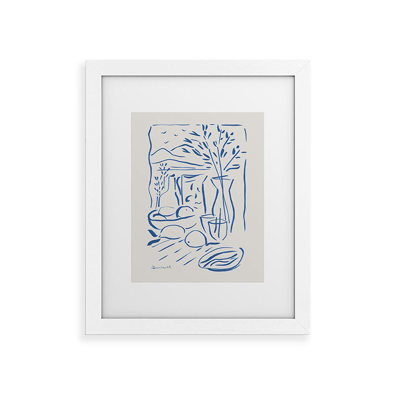 Reproduction d'art encadrée Dan Dan, Blanc, H 14 po x l 11 po