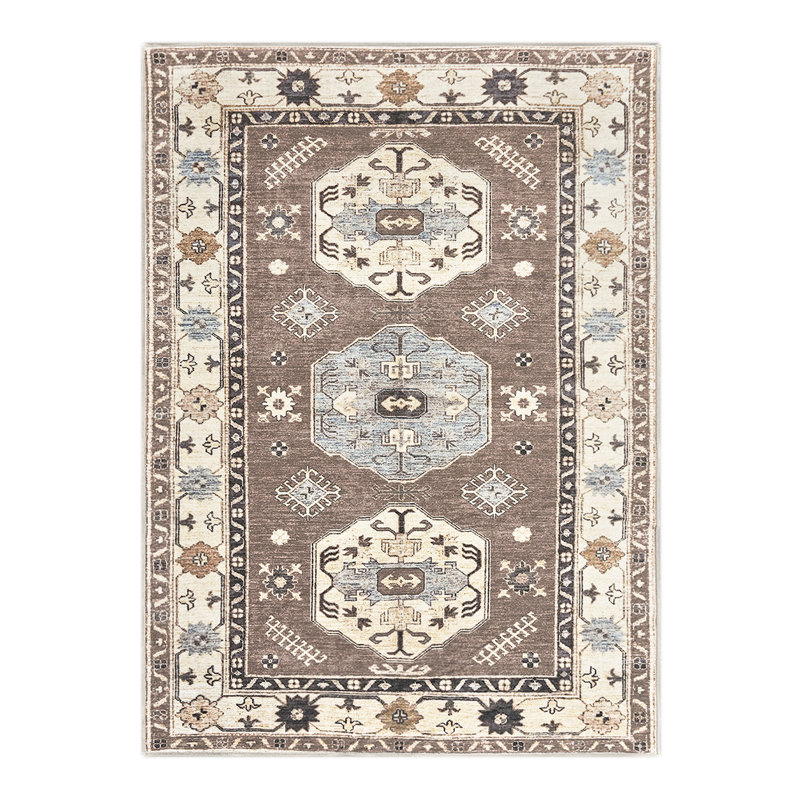 Tapis Shary Coffee Brown avec envers antidérapant, Rectangle 5 pi x 7 pi