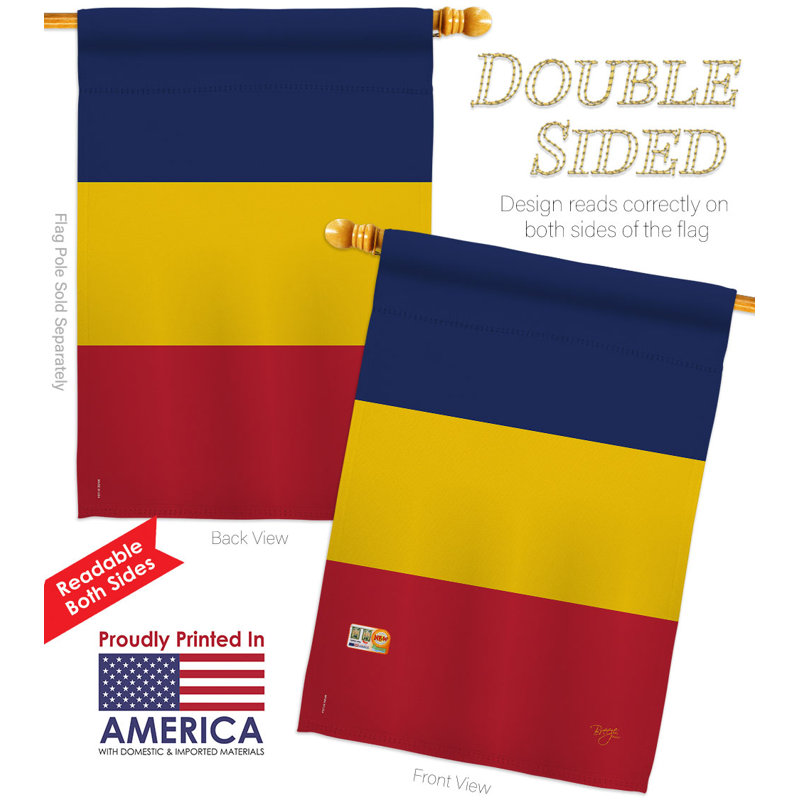 Double Sided 40'' H x 28'' W Polyester House Flag