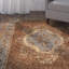Tapis bleu / brun en laine touffeté à la main Sandusky-21600454
