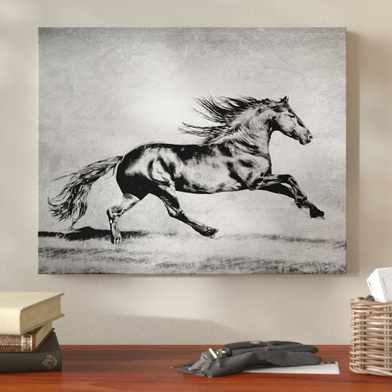 « b&w cheval ii », impression sur toile, H 27 po x l 18 po x P 1 po