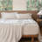 MooMee Striped Sheet Set 100% Washed Cotton Linen Like Textured Breathable Lightweight-118739899-118739900
