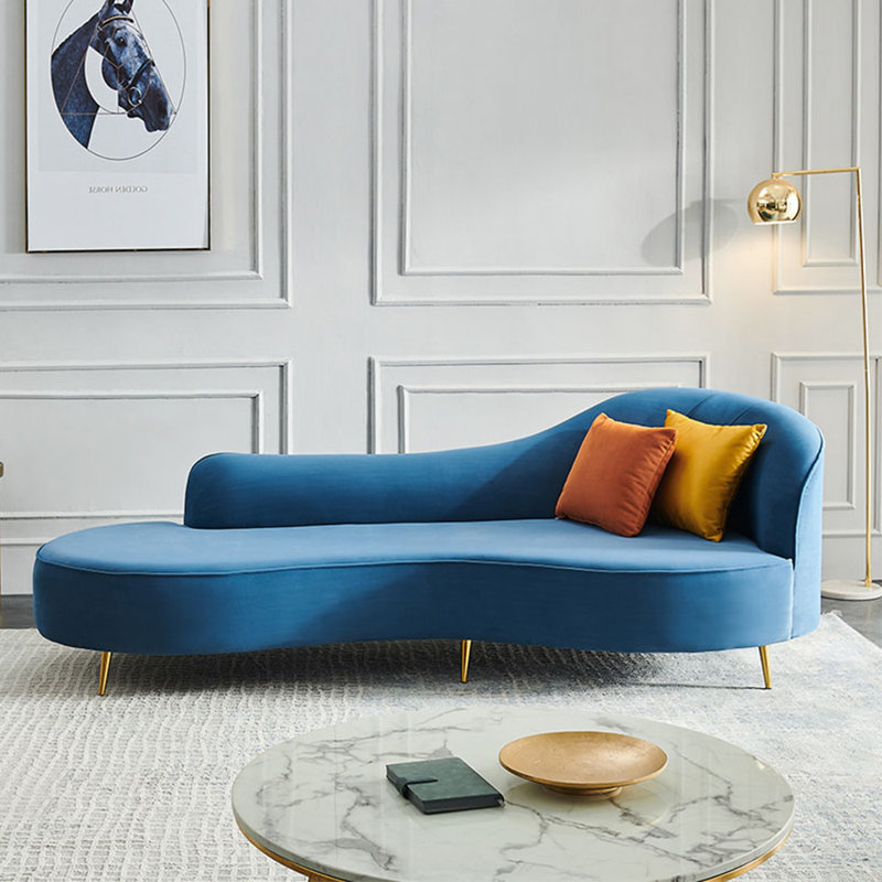 Méridienne tendance et moderne, Orienté à droite, Bleu paon