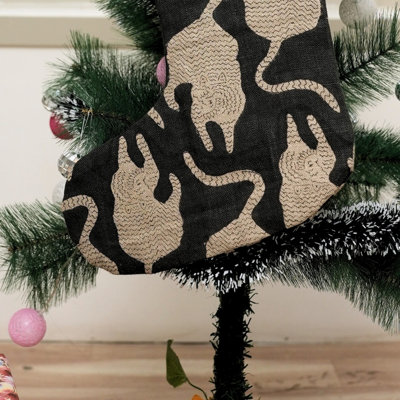 Chaussette de Noël artisanale en tissu Fabhibine