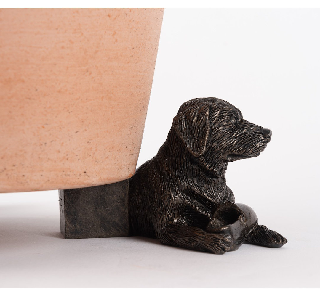 Resting Labrador Dog Bronze Coloured Planter Feet In Gift Box (Set of 3) Trinx