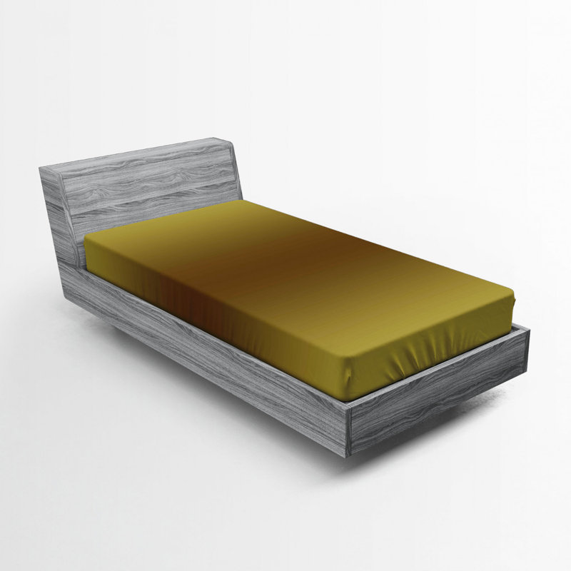 Microfiber Fitted Sheet, Full Fitted Sheet, Mustard/Brown Ombre