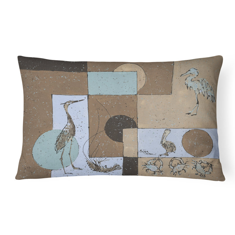 Coussin décoratif intérieur/extérieur bleu héron