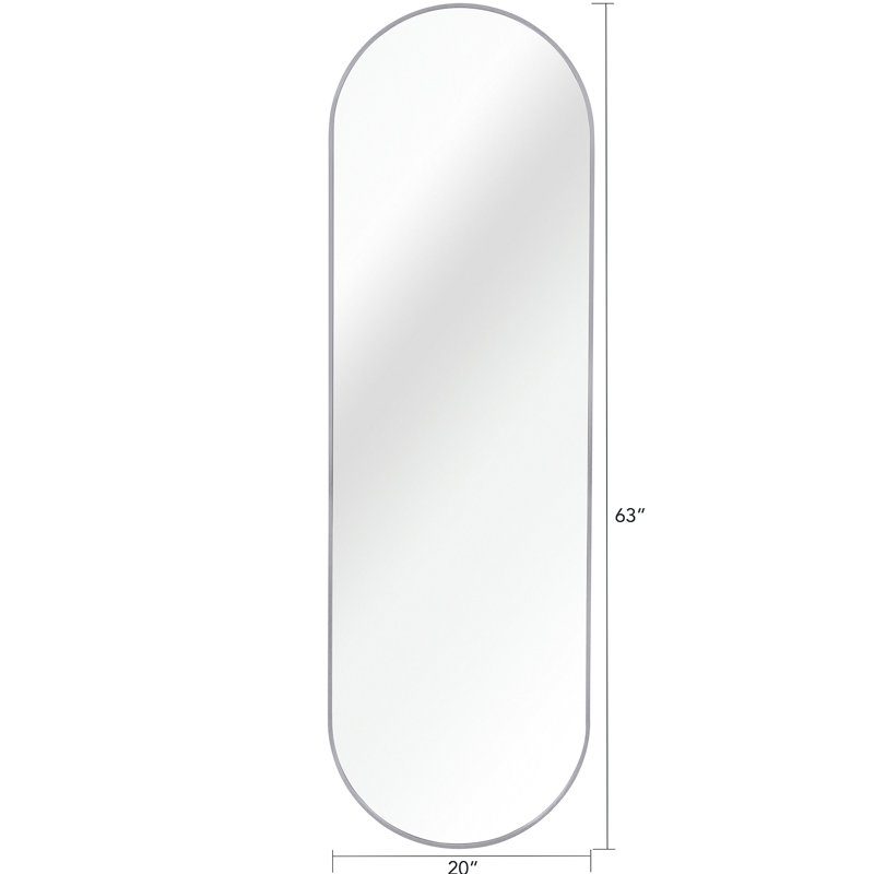 Miroir de salle de bain ou miroir de salle de bain argenté 63 X 20IN, Argent, 63 po x 20 po, Ovale