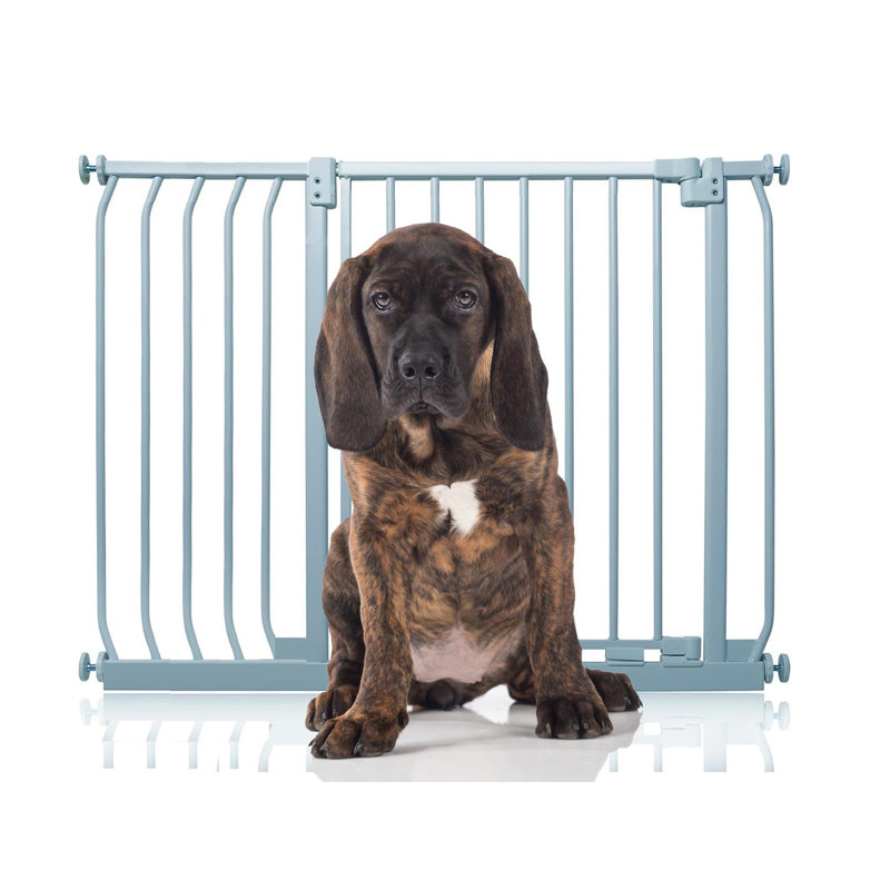 Metal Pressure Mounted Pet Gate, Grey, 98cm - 107cm