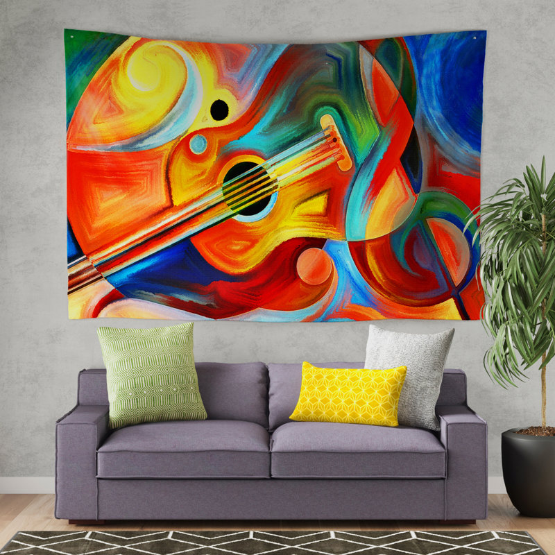 Musique abstraite et tapisserie rythmique, H 68 po x l 80 po