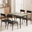 Ensemble de table de salle à manger 5 pièces pour 4 personnes avec chaises rembourrées, ensemble de table de salle à manger et de cuisine rectangulaire pour un petit espace, appartement, gris-1437245767