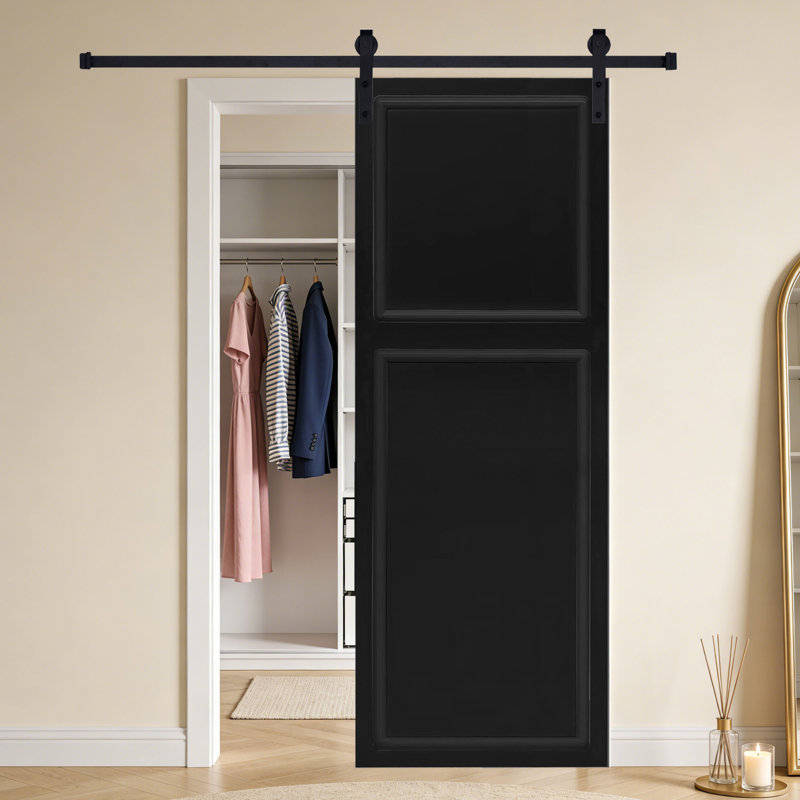Modern 2 panel Barn Sliding Door With Hardware kit, 27" x 96"