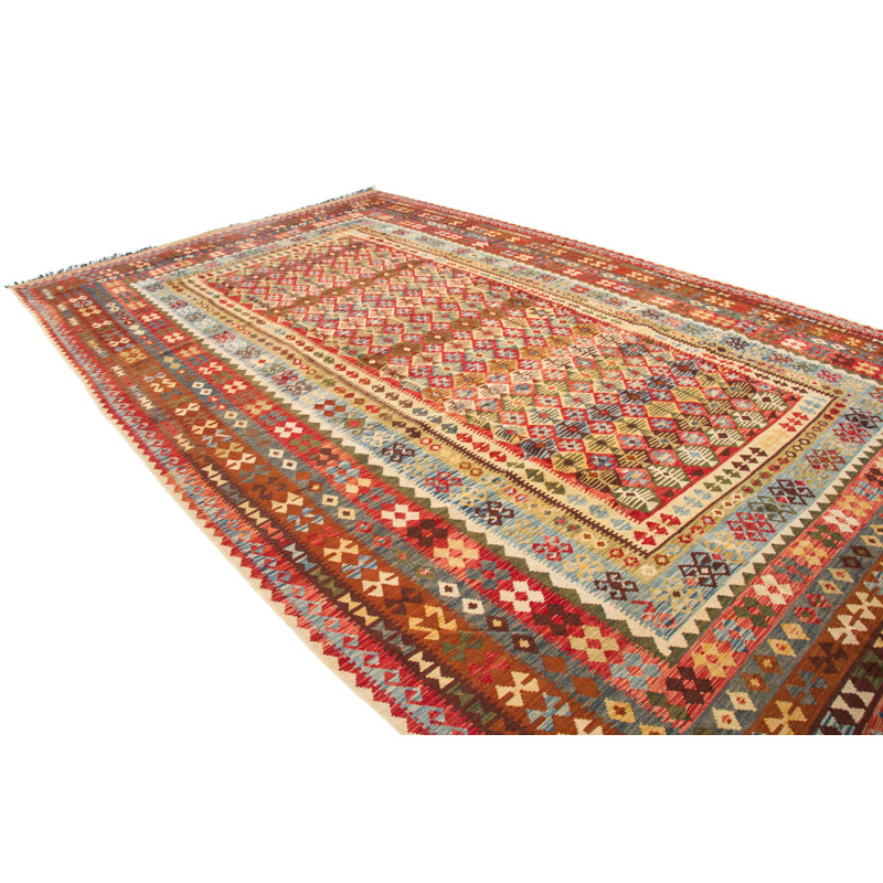 Geometric Wool Hand Woven 318cm X 507cm Area Rug
