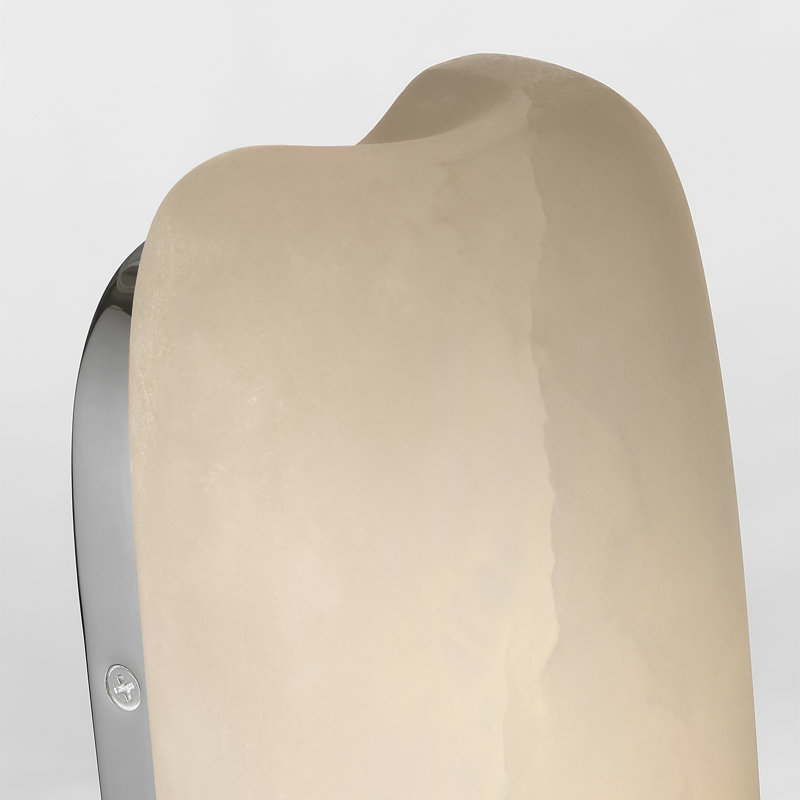 Kelly Wearstler Formosa 26" Linear Sconce, Alabaster/Polished Nickel, 1600 W, 25.75" H x 4.75" W x 3.25" D