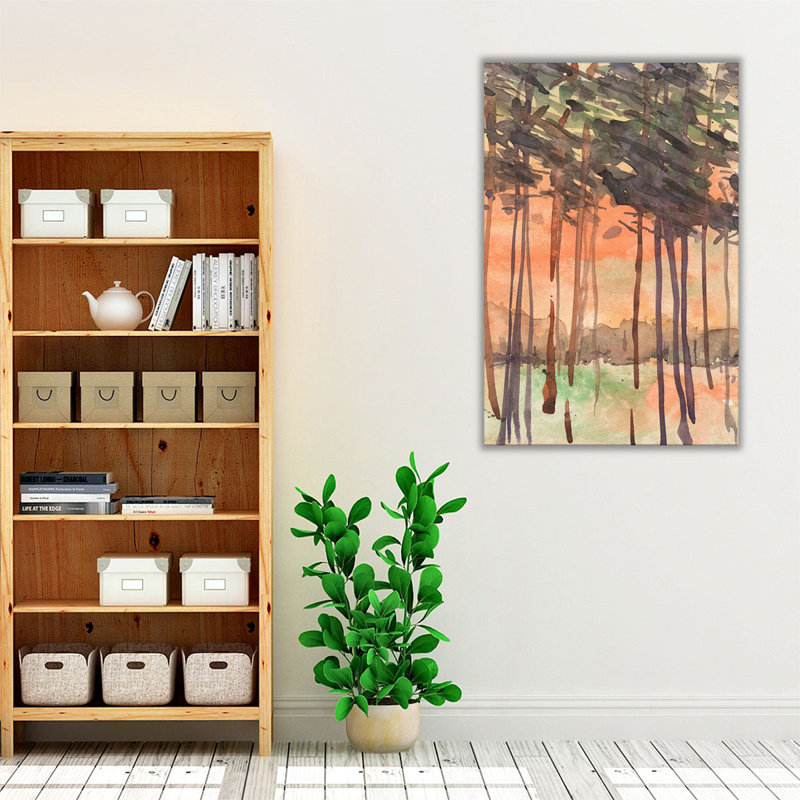 Entre les arbres I - reproduction d'art sur toile, H 18 po x l 12 po