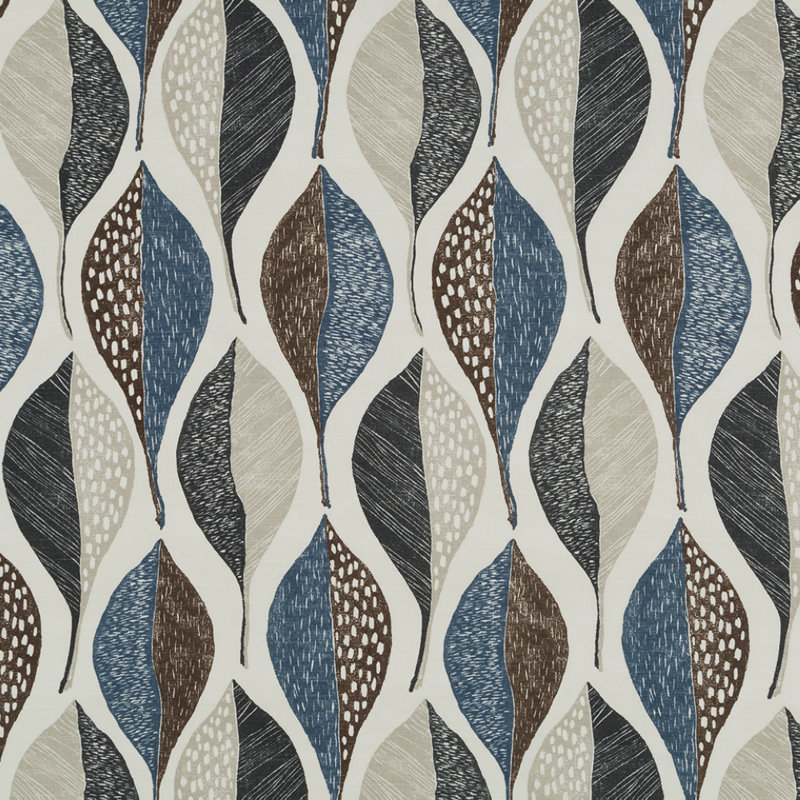 Global Expressions Woodblock Leaf 100% Cotton Fabric, Twilight