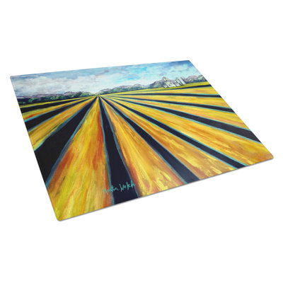 Silos Farm Land Glass Cutting Board