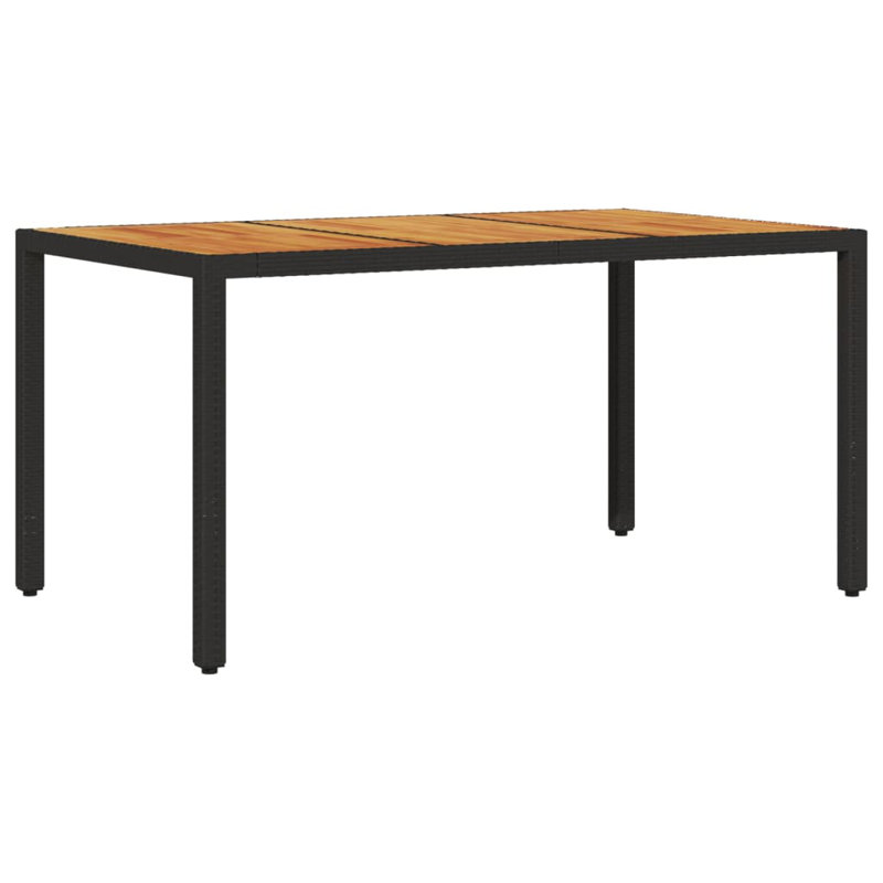 Kenmare Rectangular Outdoor Dining Table , 150cm cm W 90cm cm D, Black, 75cm H x 150cm W x 90cm D