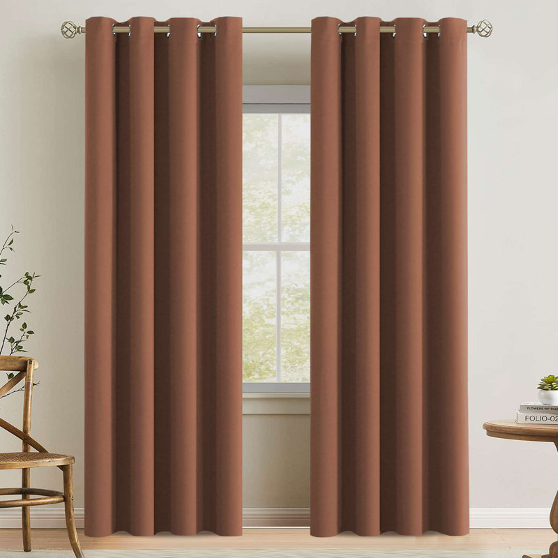 Room Darkening Curtains for Bedroom 42"/52" Wide Curtains Thermal Insulated 100”/120“/180” Wide Long Room Darkening  Curtains for Living Room Outdoor Privacy Energy Saving Curtains for Patio Door Grommet 1 Panel