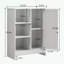 Armoire de salle de bain avec 1 armoire, 3 compartiments ouverts et tablettes réglables