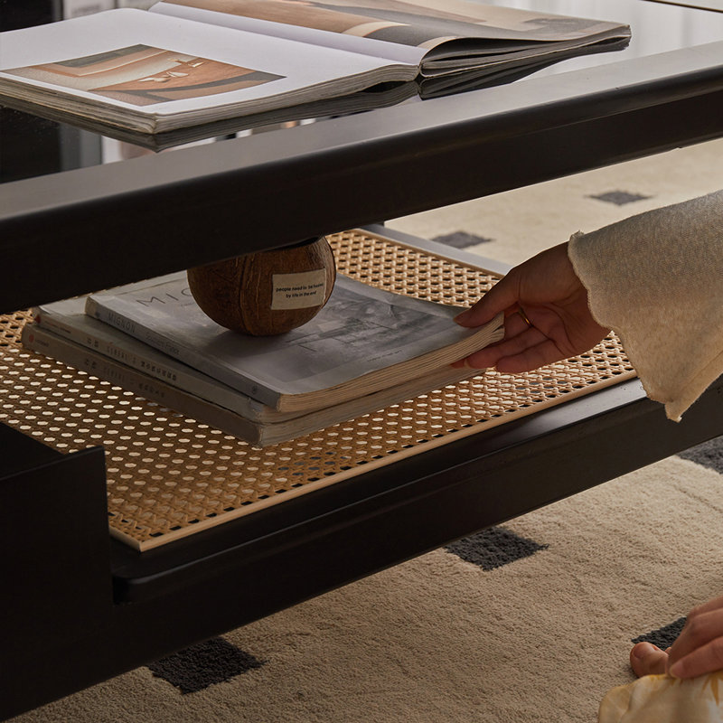 Meuble télé et table basse en hévéa