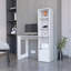 Bureau d'ordinateur Anson avec bibliothèque à 4 niveaux et armoire à 1 porte-132975179