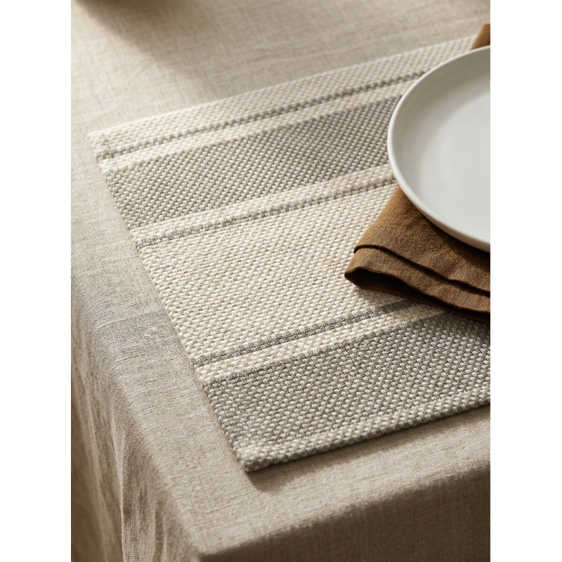 Navy Blue Sail Stripe Indoor Outdoor Placemat, Gray
