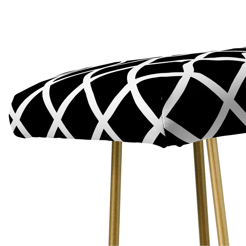 Rudd Upholstered Bench, Blue/Geometric