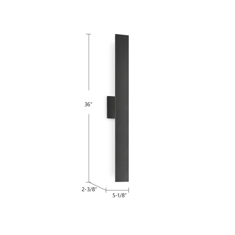 Vesta LED Wallchiere, Black, 36" H x 5.125" W x 2.375" D